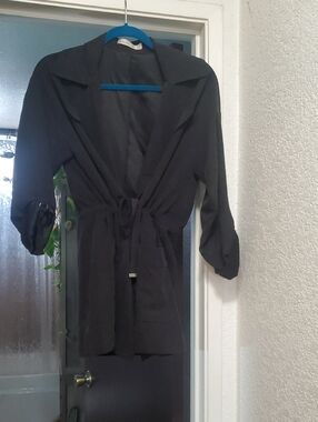BE COOL Black Open Collar Blazer